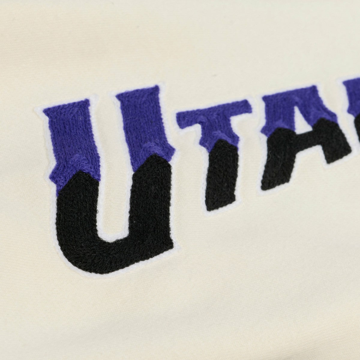 Utah Jazz Hardwood Classics Chainstitch Premium Fleece Hoodie Cream