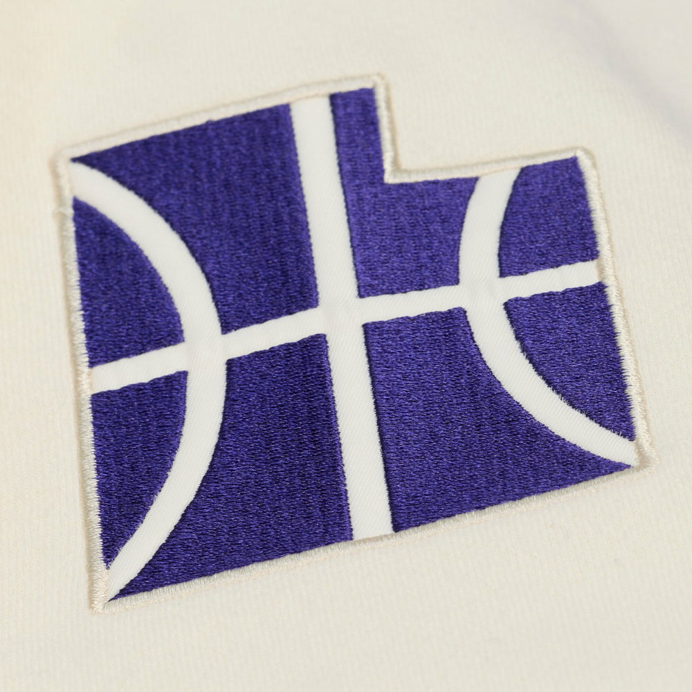 Utah Jazz Hardwood Classics Chainstitch Premium Fleece Hoodie Cream