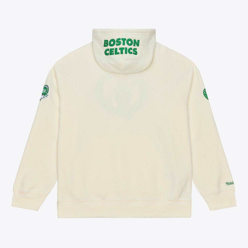 Boston Celtics Hardwood Classics Chainstitch Premium Fleece Hoodie Cream