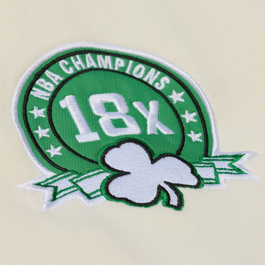 Boston Celtics Hardwood Classics Chainstitch Premium Fleece Hoodie Cream