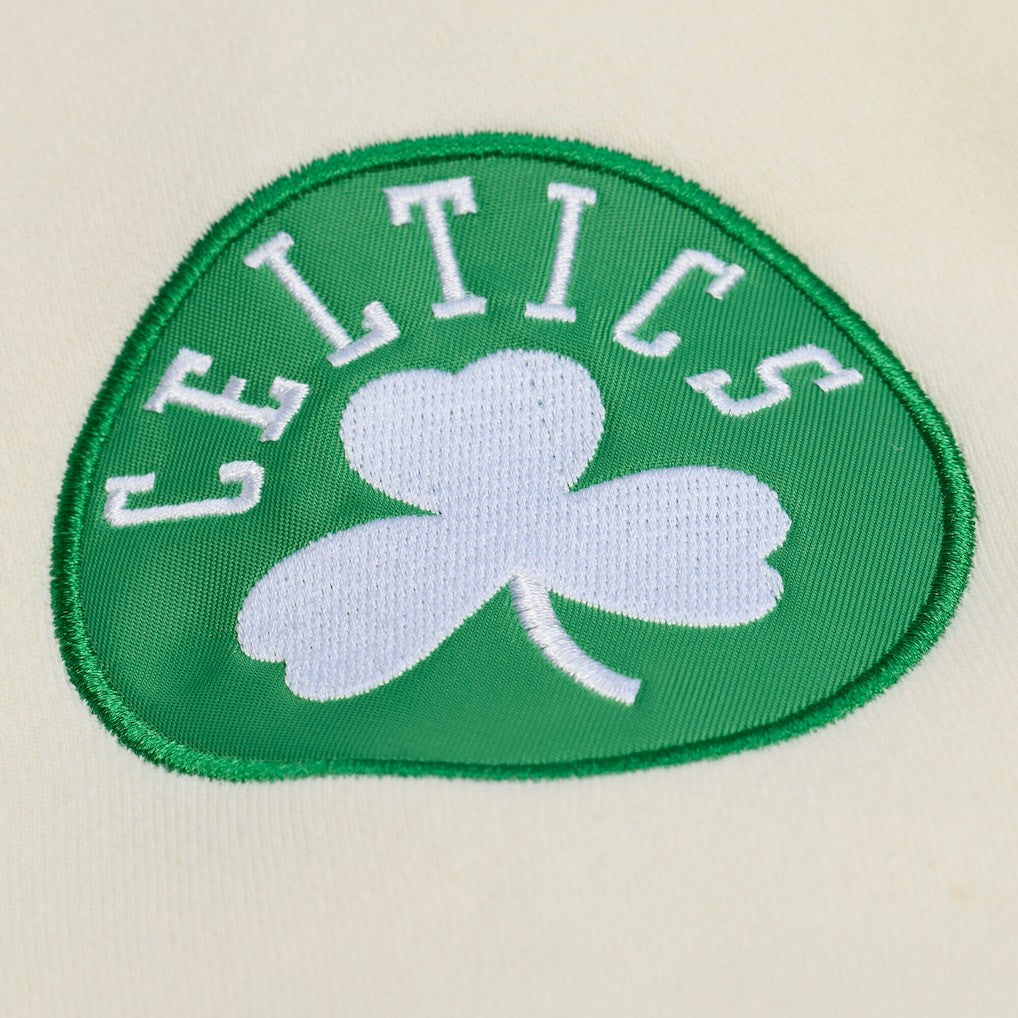 Boston Celtics Hardwood Classics Chainstitch Premium Fleece Hoodie Cream
