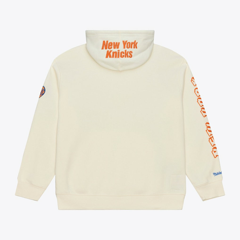 New York Knicks Hardwood Classics Chainstitch Premium Fleece Hoodie Cream
