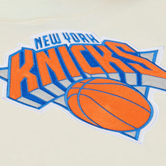 New York Knicks Hardwood Classics Chainstitch Premium Fleece Hoodie Cream