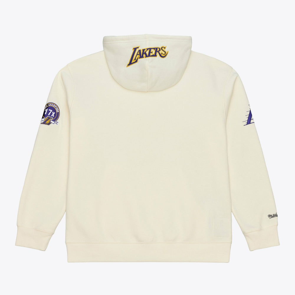 Los Angeles Lakers Hardwood Classics Chainstitch Premium Fleece Hoodie Cream