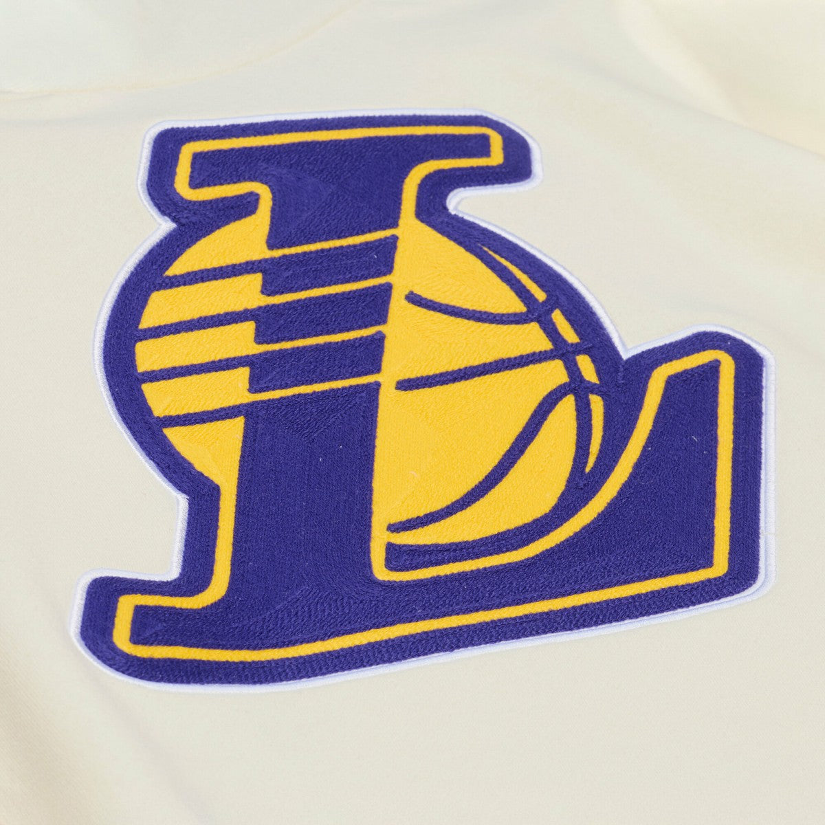 Los Angeles Lakers Hardwood Classics Chainstitch Premium Fleece Hoodie Cream