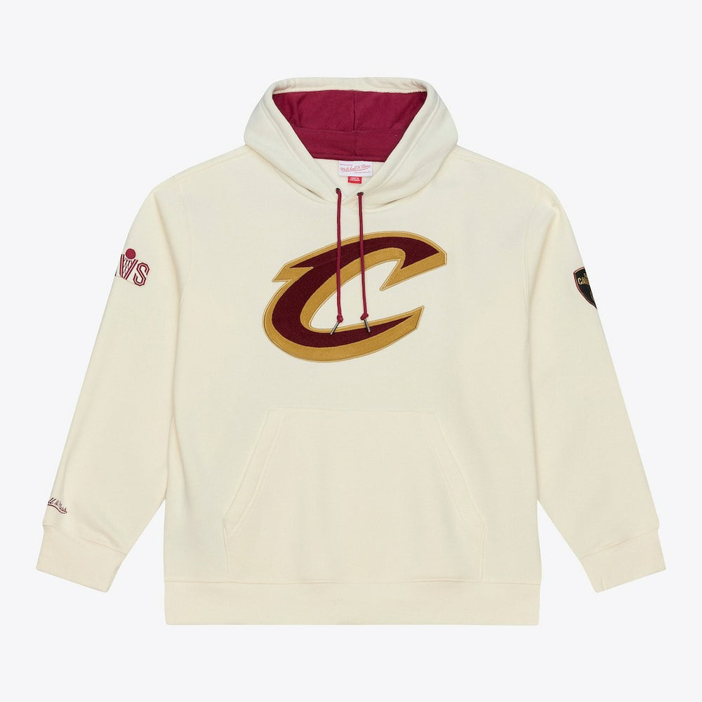 Cleveland Cavaliers Hardwood Classics Chainstitch Premium Fleece Hoodie Cream
