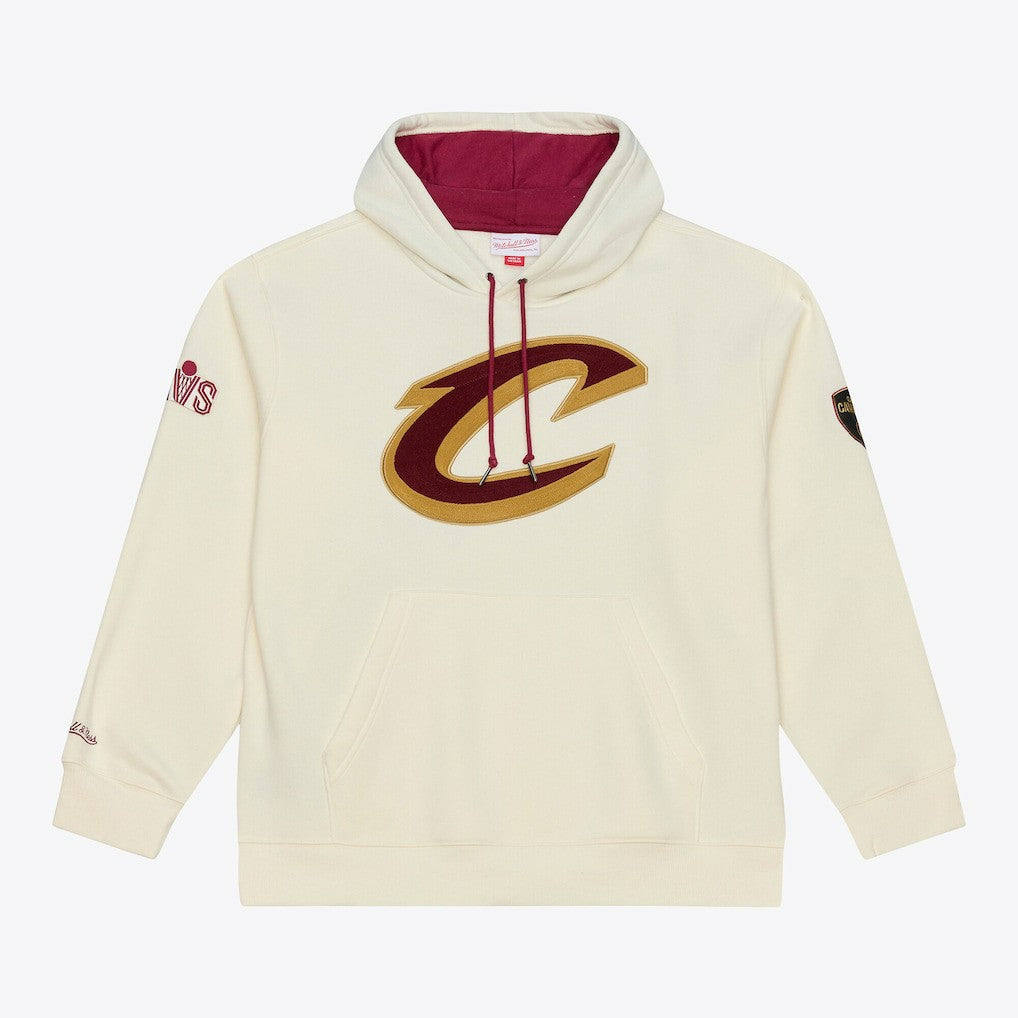 Cleveland Cavaliers Hardwood Classics Chainstitch Premium Fleece Hoodie Cream