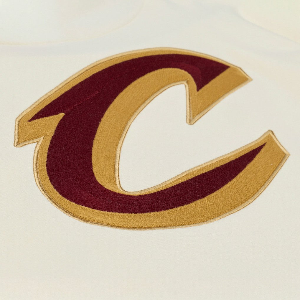 Cleveland Cavaliers Hardwood Classics Chainstitch Premium Fleece Hoodie Cream