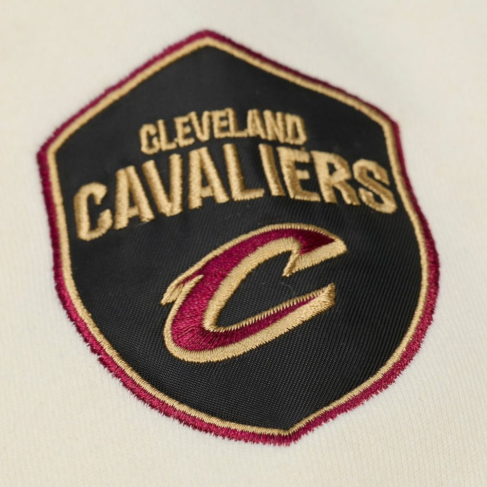 Cleveland Cavaliers Hardwood Classics Chainstitch Premium Fleece Hoodie Cream