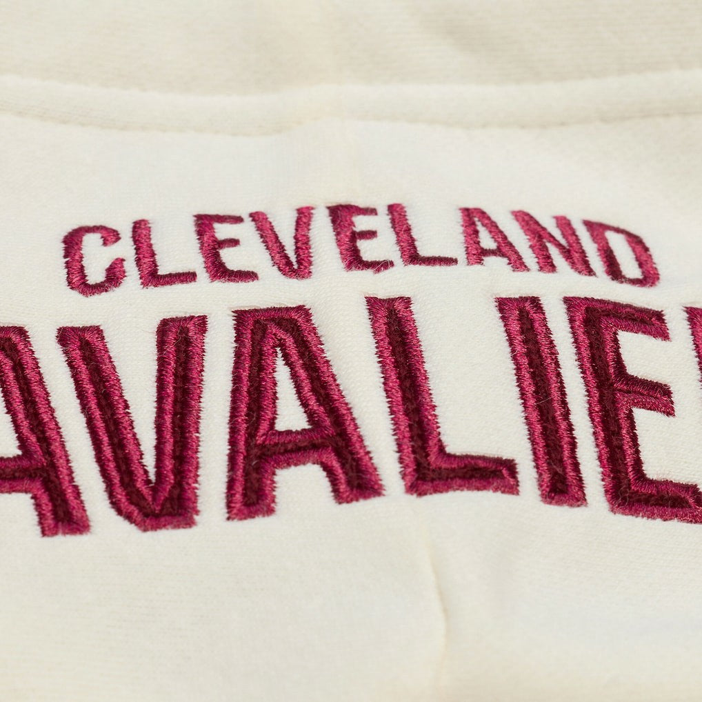 Cleveland Cavaliers Hardwood Classics Chainstitch Premium Fleece Hoodie Cream