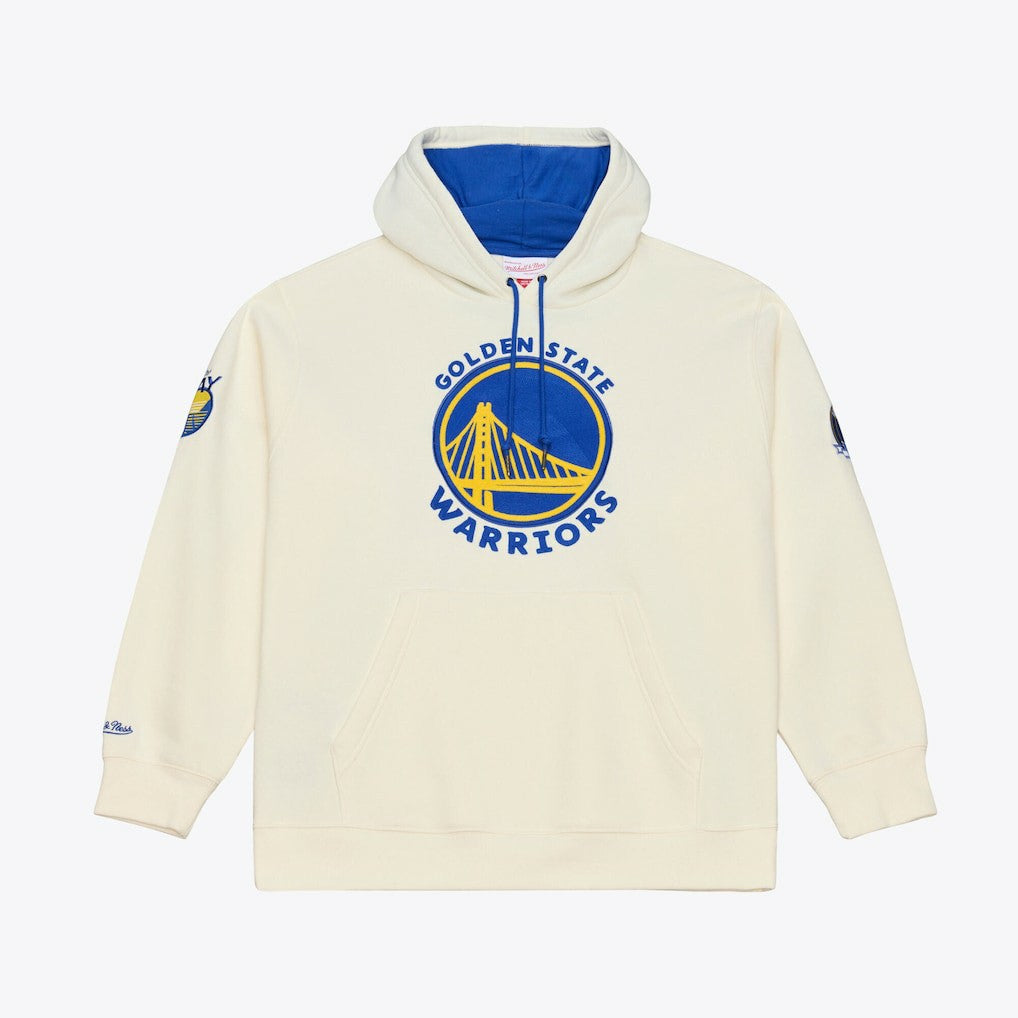Golden State Warriors Hardwood Classics Chainstitch Premium Fleece Hoodie Cream