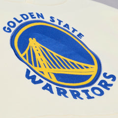 Golden State Warriors Hardwood Classics Chainstitch Premium Fleece Hoodie Cream