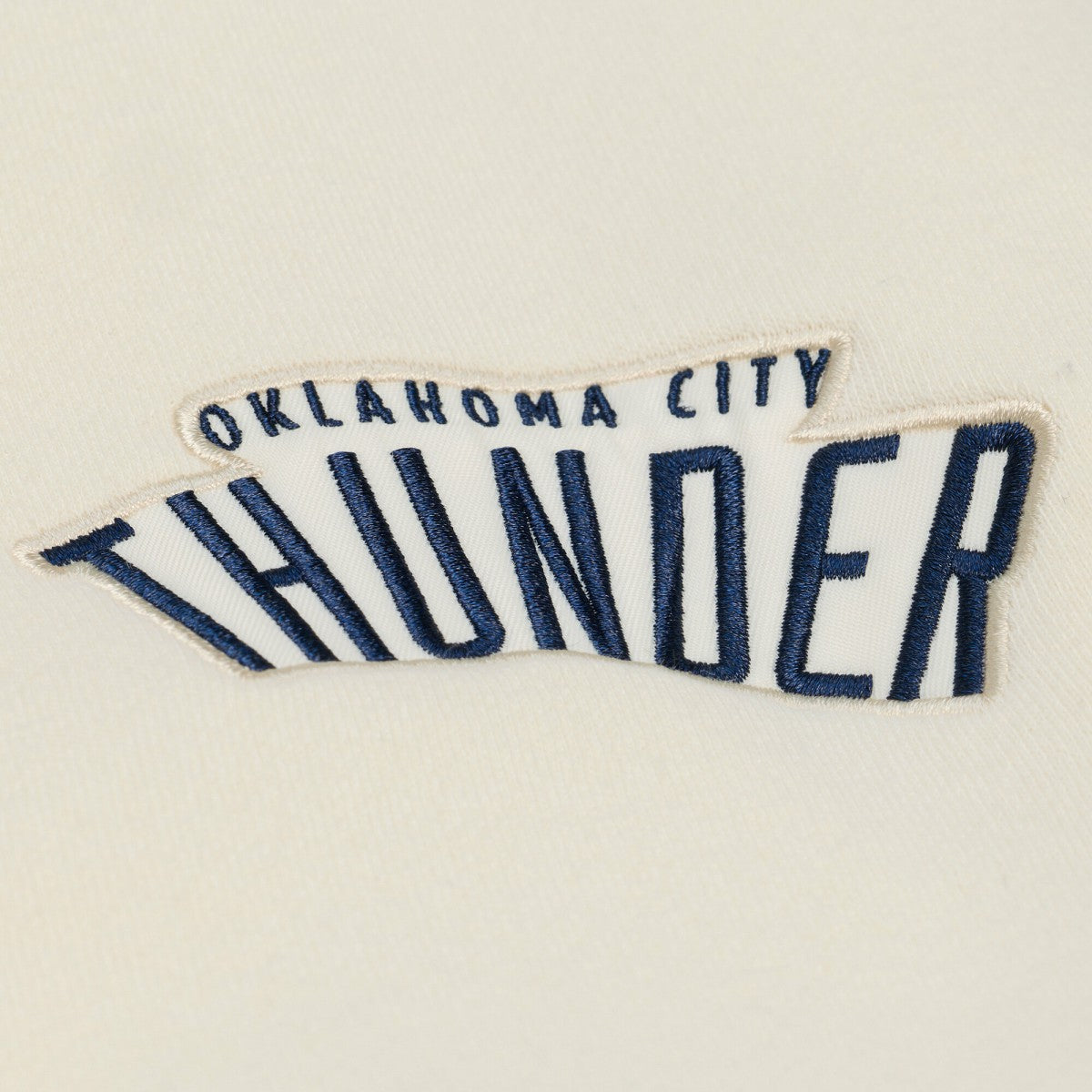 Oklahoma City Thunder Hardwood Classics Chainstitch Premium Fleece Hoodie Cream