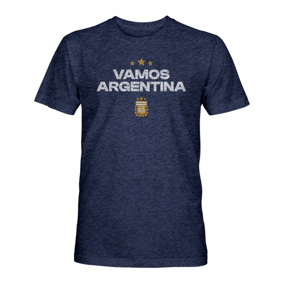 Argentina National Team 1863FC Athletic Wordmark Vintage Tri-Blend T-Shirt Navy