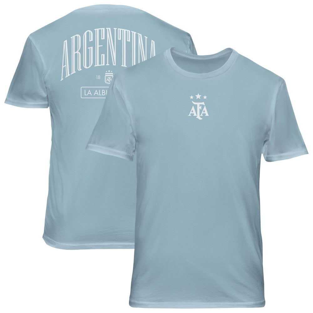 Argentina National Team 1863FC Back Wordmark Soft Wash T-Shirt Light Blue