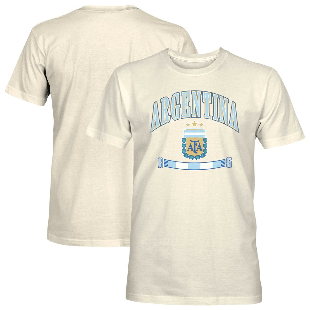 Argentina National Team 1863FC Retro Stripes T-Shirt Cream shop