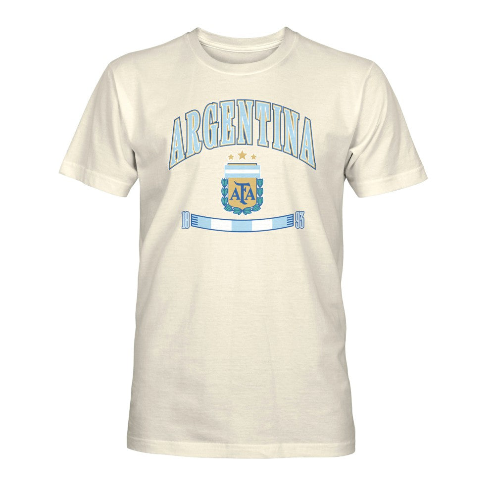Argentina National Team 1863FC Retro Stripes T-Shirt Cream shop