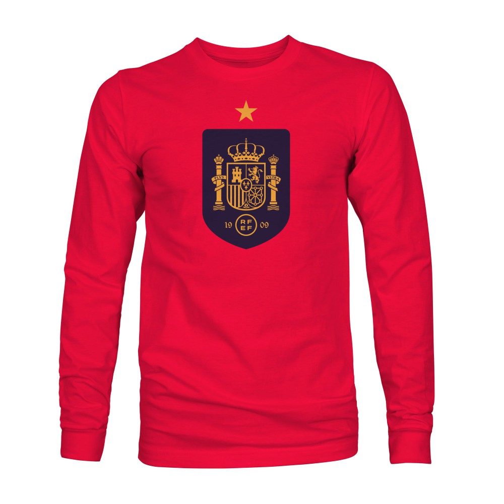 Spain National Team 1863FC Color Badge Long Sleeve T-Shirt Red