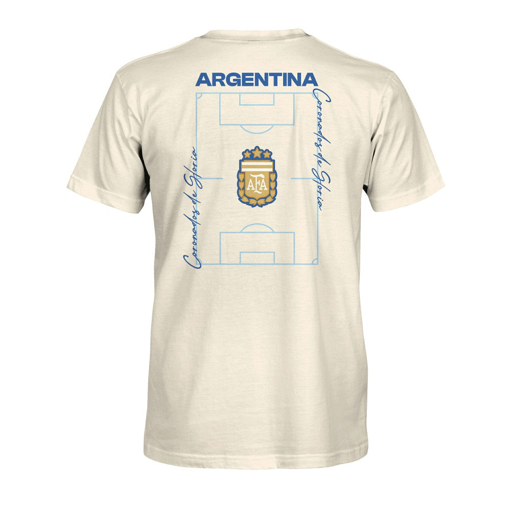 Argentina National Team 1863FC Own the Pitch Heavyweight T-Shirt Cream