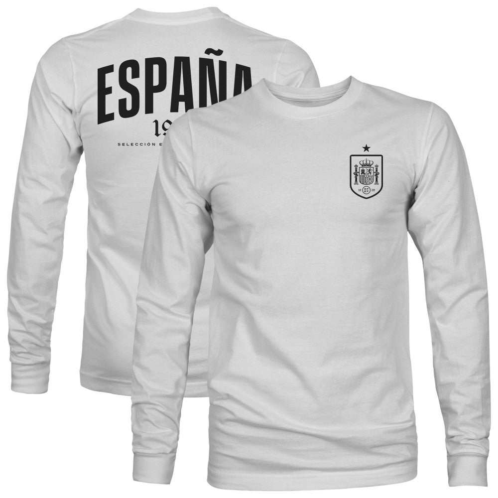 Spain National Team 1863FC Back Team Arch Long Sleeve T-Shirt Gray