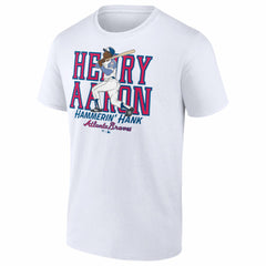 Hank Aaron Atlanta Braves Cooperstown Player T-Shirt - White T-shirts