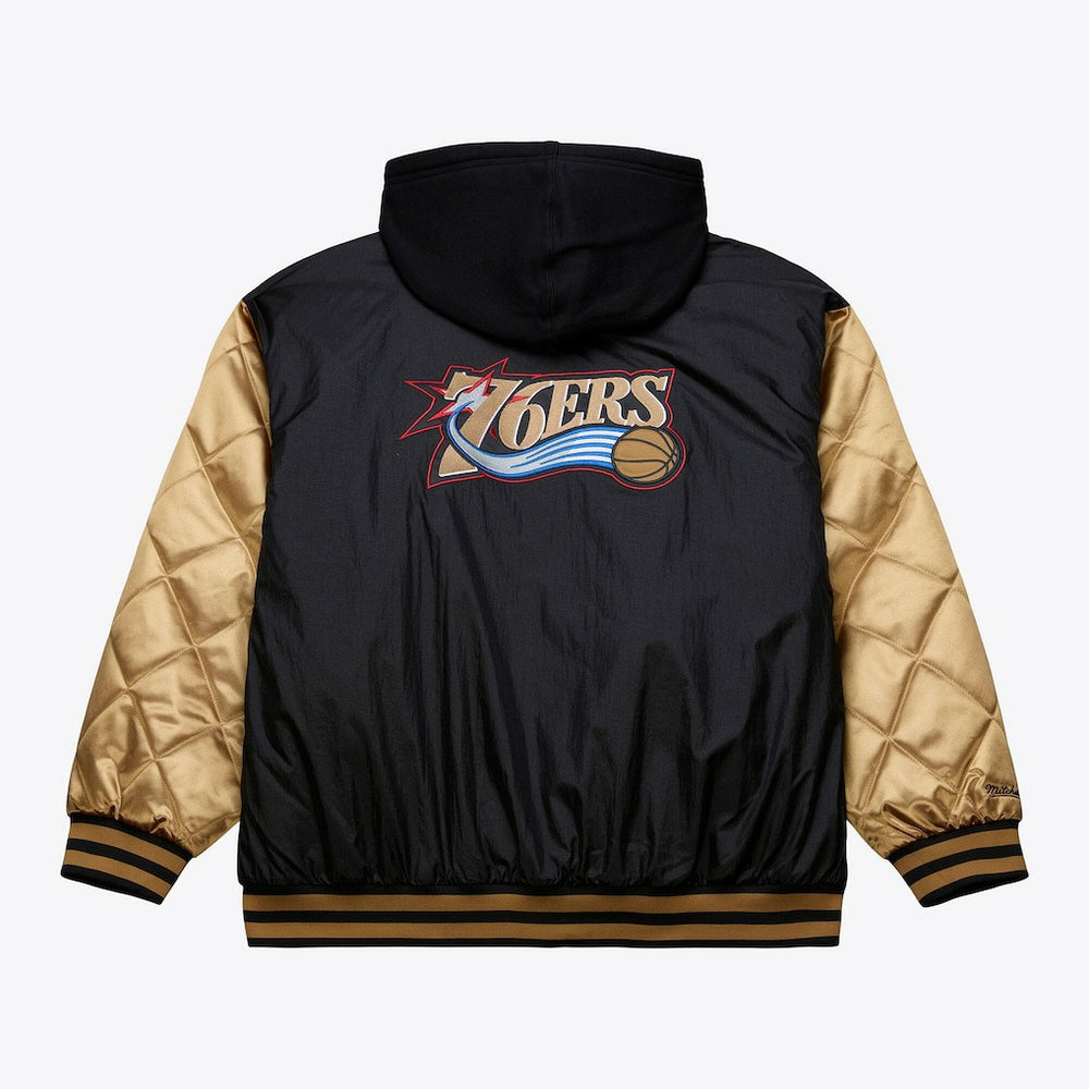 Philadelphia 76ers Hardwood Classics 76 Originals Collection Fushion Full-Snap Hoodie Jacket Black