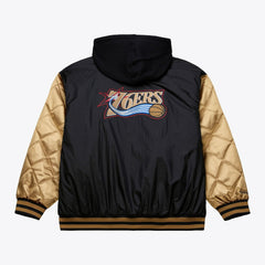 Philadelphia 76ers Hardwood Classics 76 Originals Collection Fushion Full-Snap Hoodie Jacket Black