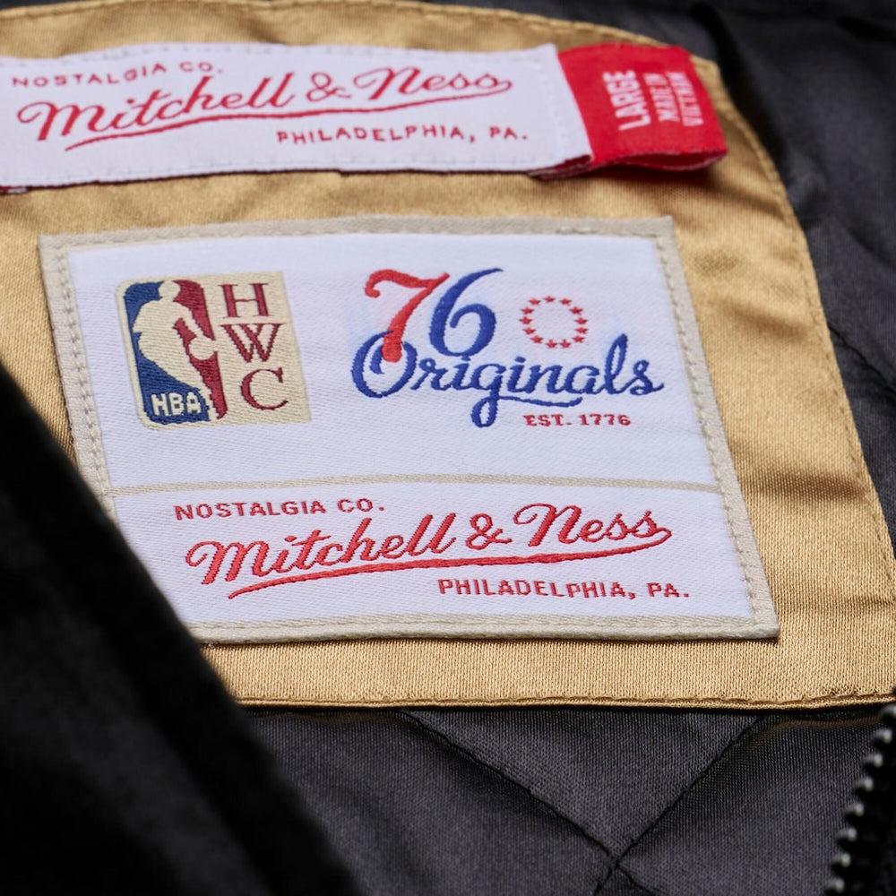 Philadelphia 76ers Hardwood Classics 76 Originals Collection Fushion Full-Snap Hoodie Jacket Black
