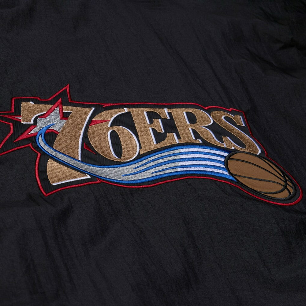 Philadelphia 76ers Hardwood Classics 76 Originals Collection Fushion Full-Snap Hoodie Jacket Black