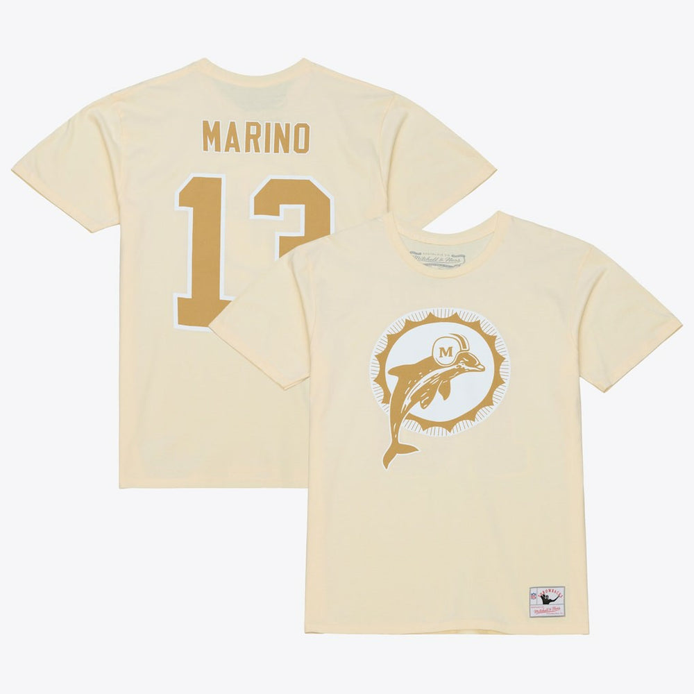 Dan Marino Miami Dolphins Sandman Name & Number T-Shirt Cream