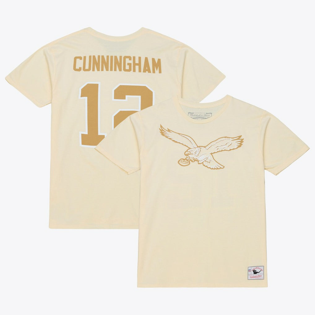 Randall Cunningham Philadelphia Eagles Sandman Name & Number T-Shirt Cream