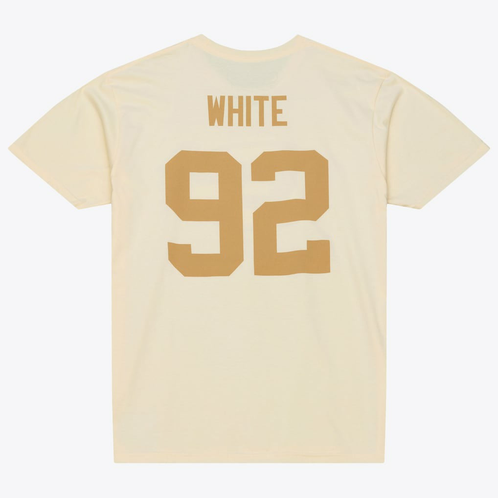 Reggie White Green Bay Packers Sandman Name & Number T-Shirt Cream