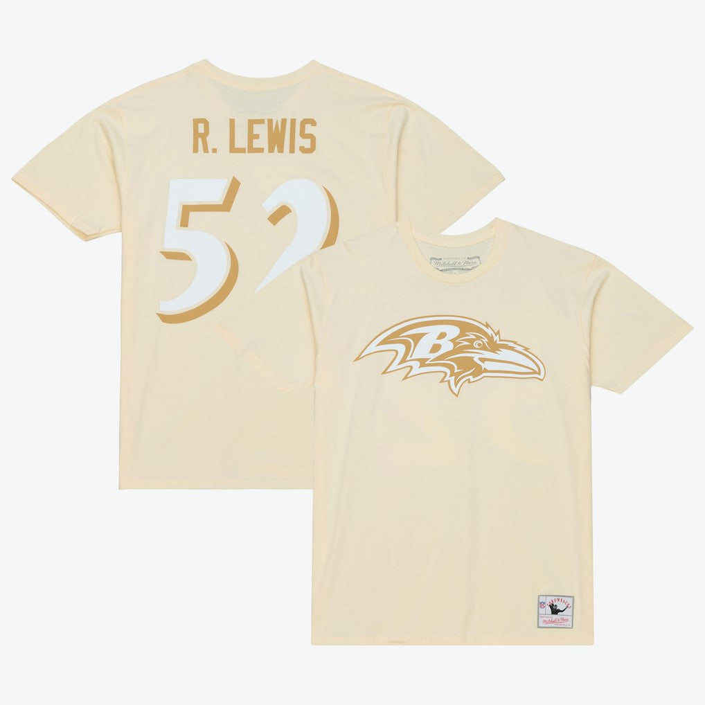 Ray Lewis Baltimore Ravens Sandman Name & Number T-Shirt Cream