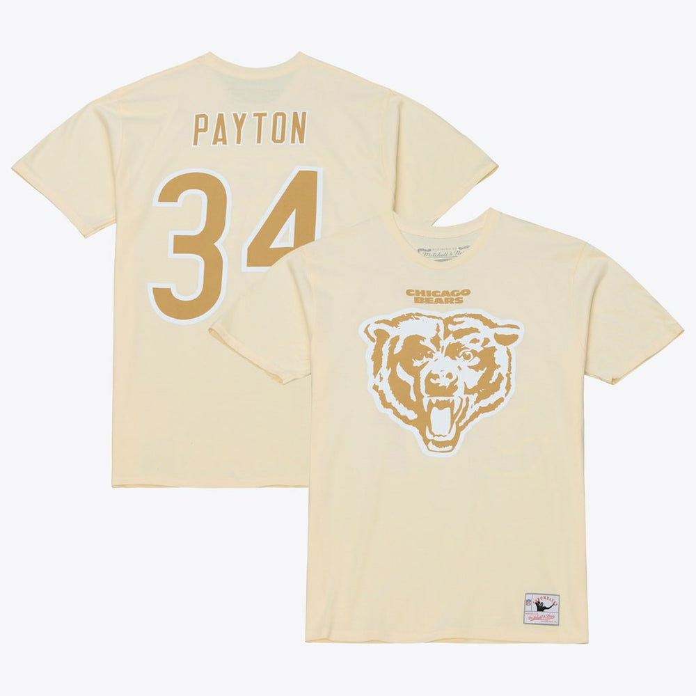 Walter Payton Chicago Bears Sandman Name & Number T-Shirt Cream