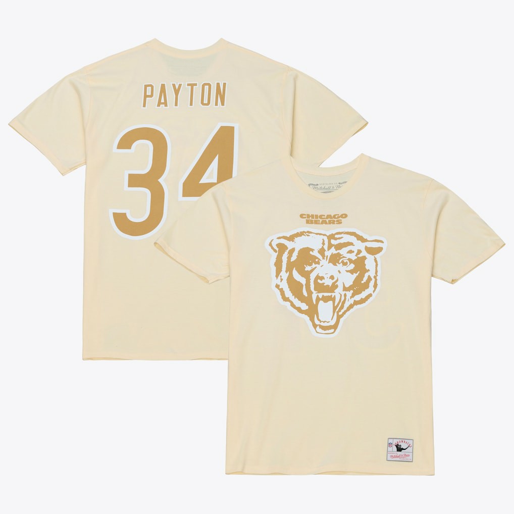 Walter Payton Chicago Bears Sandman Name & Number T-Shirt Cream