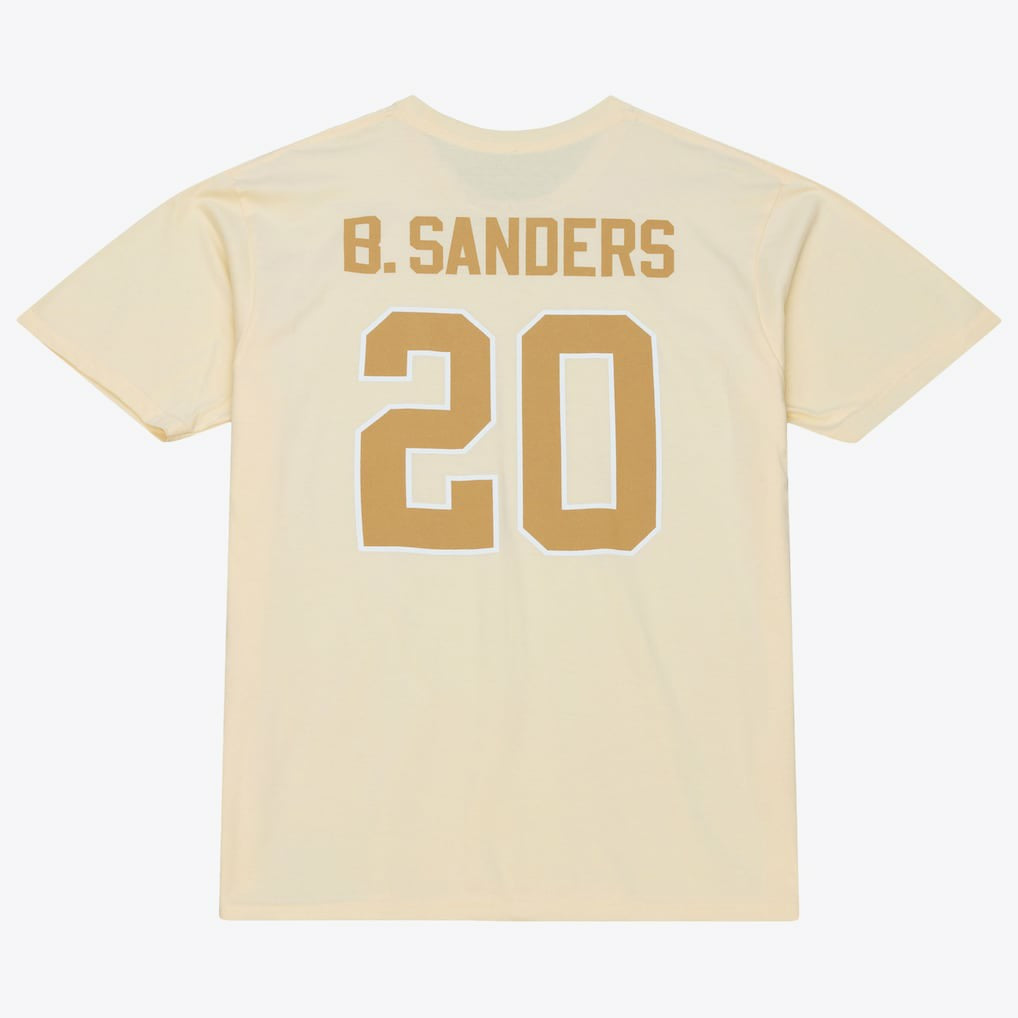 Barry Sanders Detroit Lions Sandman Name & Number T-Shirt Cream
