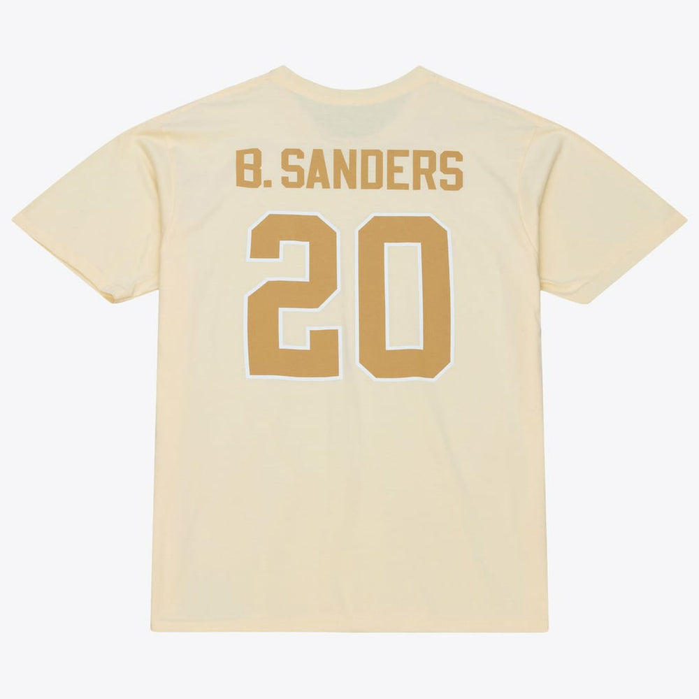Barry Sanders Detroit Lions Sandman Name & Number T-Shirt Cream