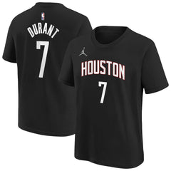 Kevin Durant Houston Rockets Jordan Brand Youth Statement Name & Number T-Shirt Black