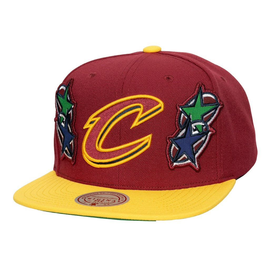 Cleveland Cavaliers x Billie Eilish Hardwood Classics Patch Snapback Hat Wine/Gold