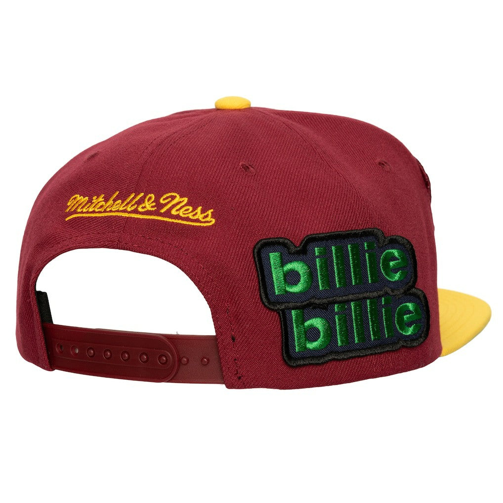 Cleveland Cavaliers x Billie Eilish Hardwood Classics Patch Snapback Hat Wine/Gold