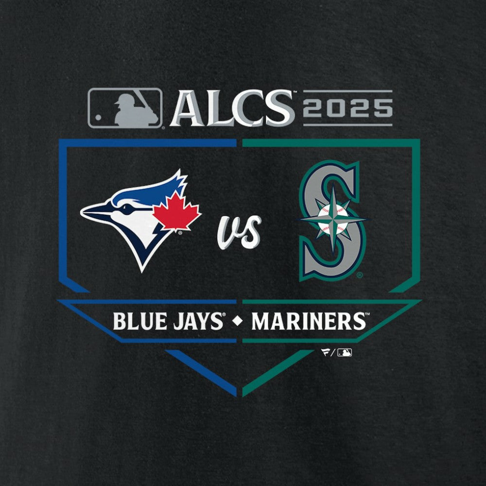 Toronto Blue Jays vs. Seattle Mariners 2025 American League Championship Series Matchup Batter's Box T-Shirt - Black T-shirts