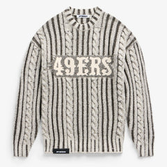 San Francisco 49ers Off Season x NFL Unisex Cable Knit Sweater Cream/Gray