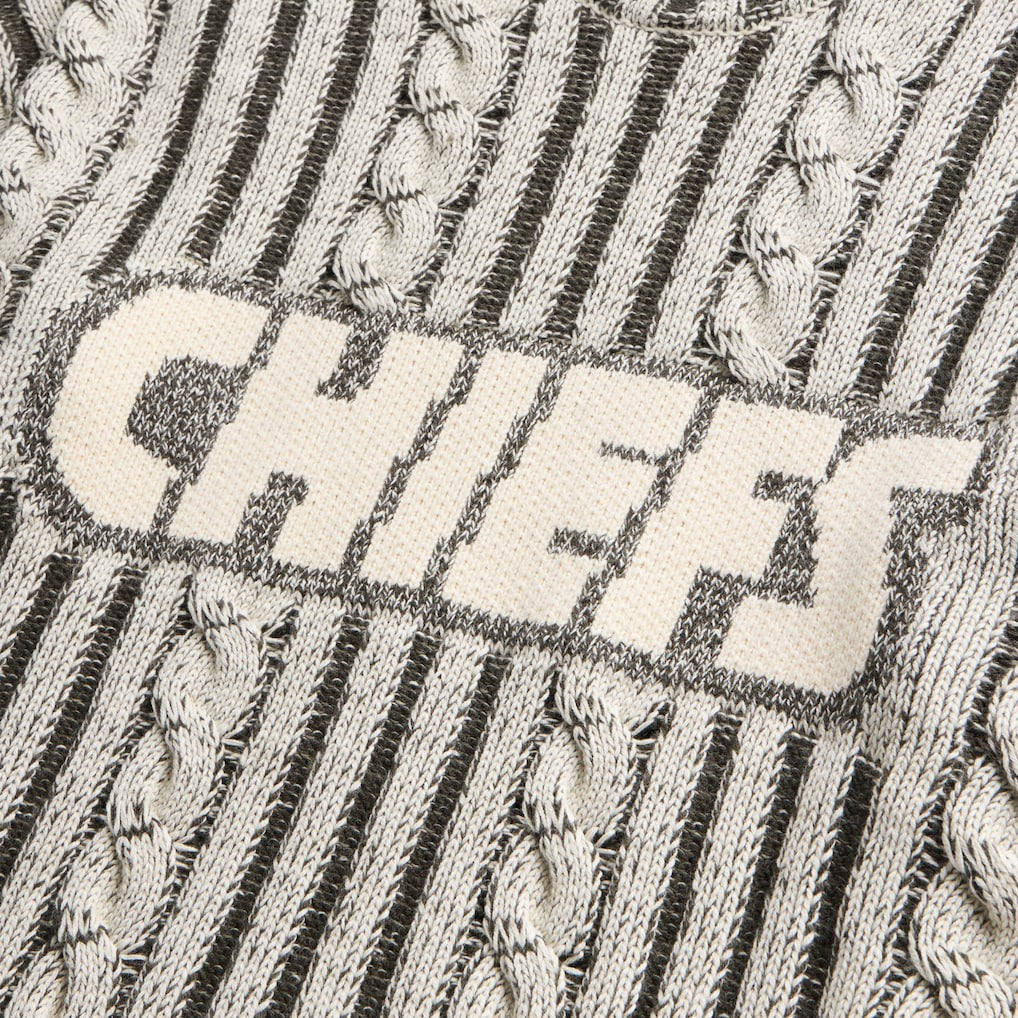 Kansas City Chiefs Off Season x NFL Unisex Cable Knit Sweater Cream/Gray