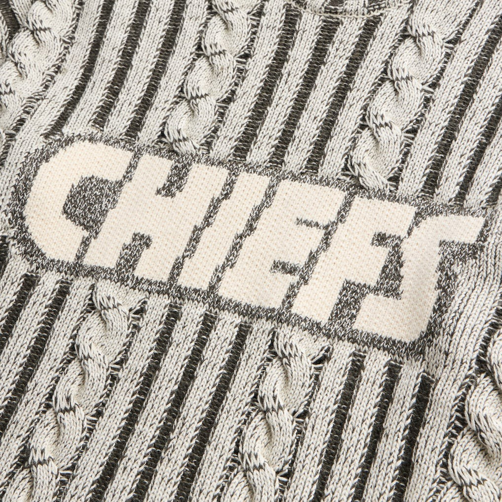 Kansas City Chiefs Off Season x NFL Unisex Cable Knit Sweater Cream/Gray