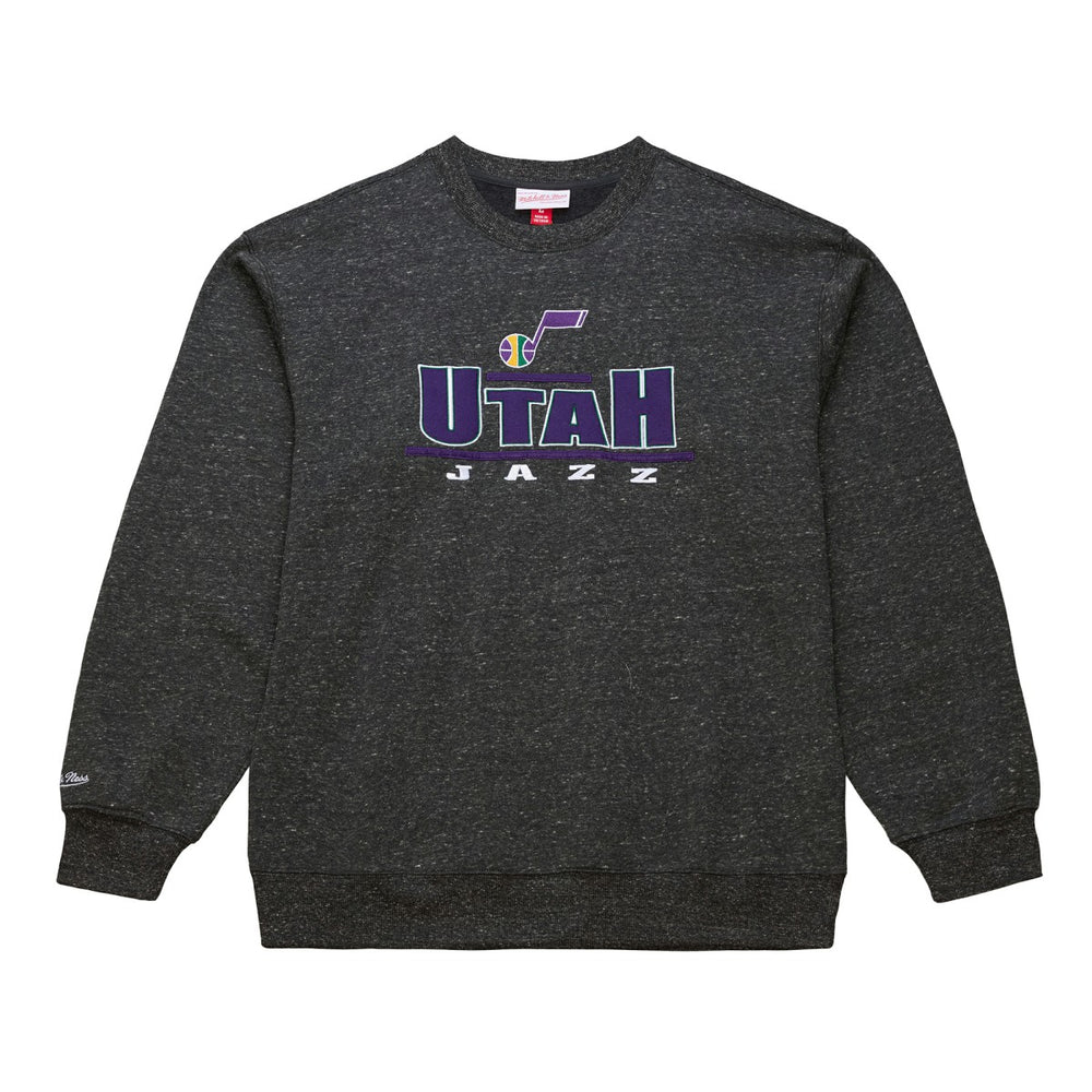 Utah Jazz Throw It Back Fleece Sweatshirt Black