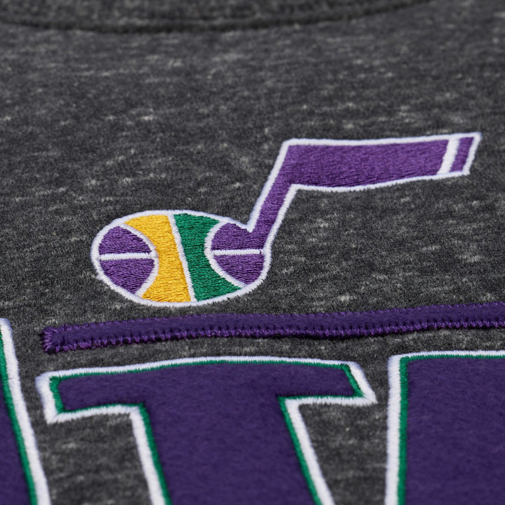 Utah Jazz Throw It Back Fleece Sweatshirt Black
