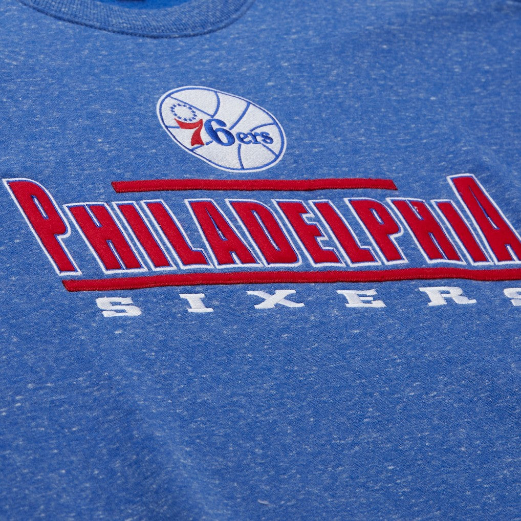 Philadelphia 76ers Throw It Back Fleece Sweatshirt Royal