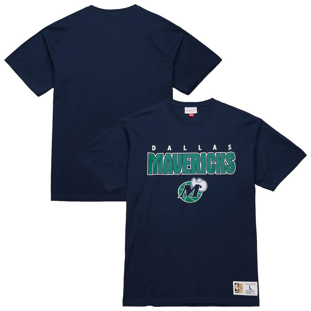Dallas Mavericks Hardwood Classics Throw It Back Premium T-Shirt Navy