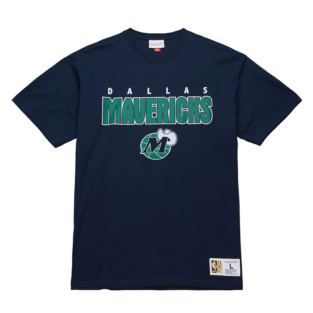 Dallas Mavericks Hardwood Classics Throw It Back Premium T-Shirt Navy