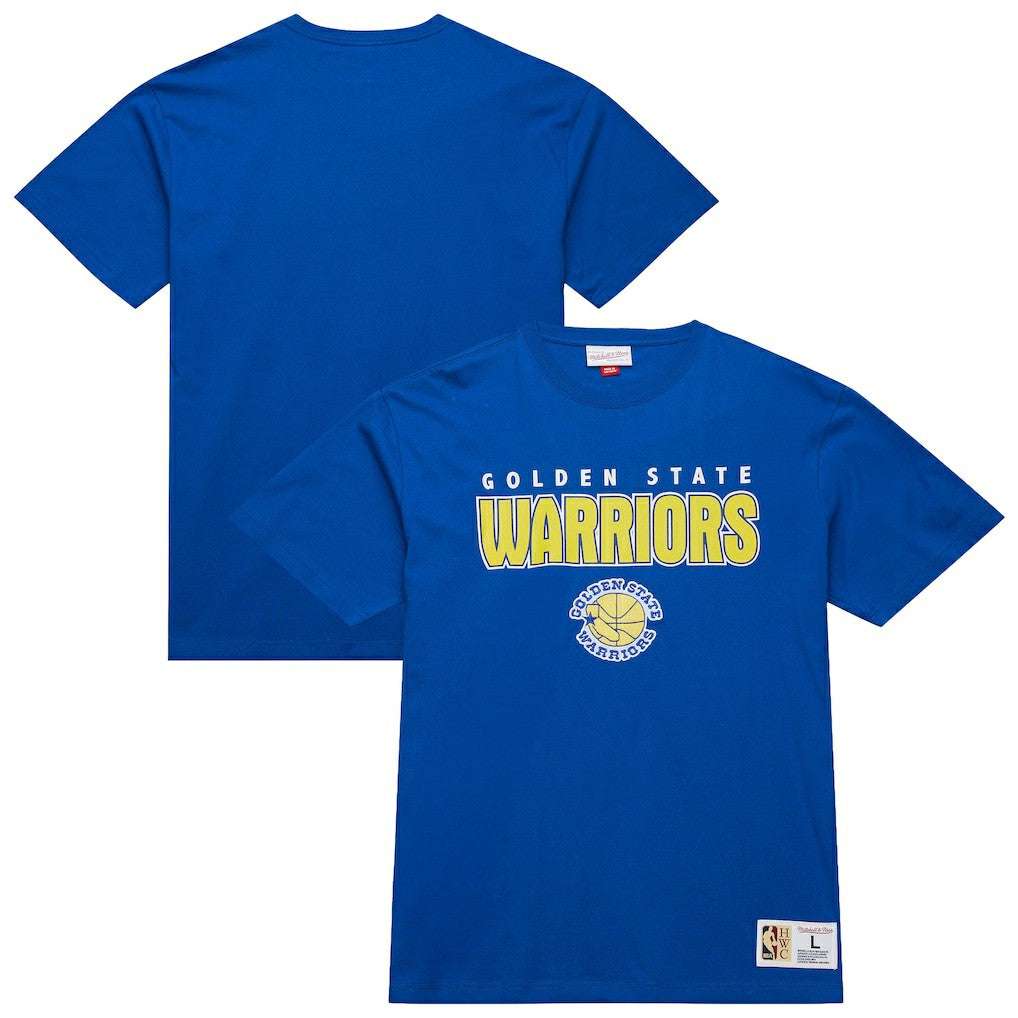 Golden State Warriors Hardwood Classics Throw It Back Premium T-Shirt Royal
